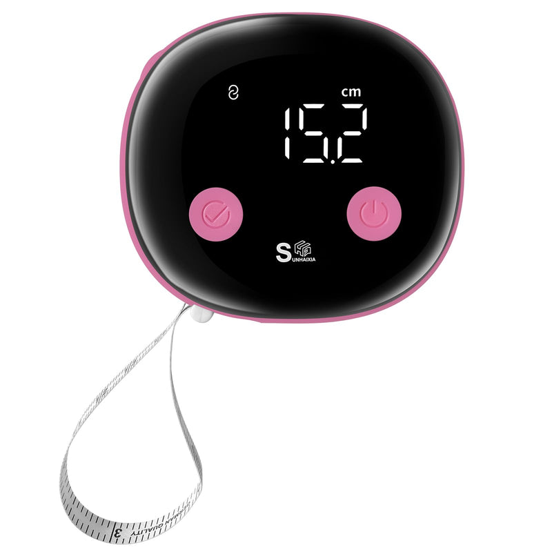 Fitdays Smart Body Tape Measure with Bluetooth Fitdays APP for Body Fat & Muscle Measurement, LED Display,Type-C,Unlimited Users (Pink) PINK