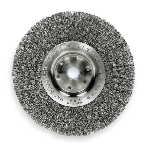 Weiler 06655 Wolverine 7" Wide Face Bench Grinder Wheel, .014" Crimped Steel Wire Fill, 5/8" Arbor Hole, Made in the USA 7 Inch 7/8" Face Width