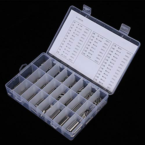 280Pcs Roll Pin Set Stainless Steel Slotted Pins Assortment Kit M1.5 M2 M2.5 M3 M4 M5 M6 M8 with Box