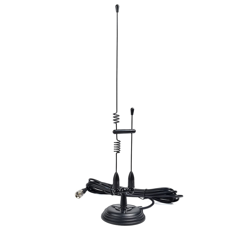 HYS Amateur Dual-Band VHF & UHF Magnet Base Antenna for 2m/70cm Motorola Mobile Ham Radios & Repeaters with 3.5inchs Magnetic Mount, W/13ft RG58 Cable PL-259 UHF Male Mag Mount (Black) Black