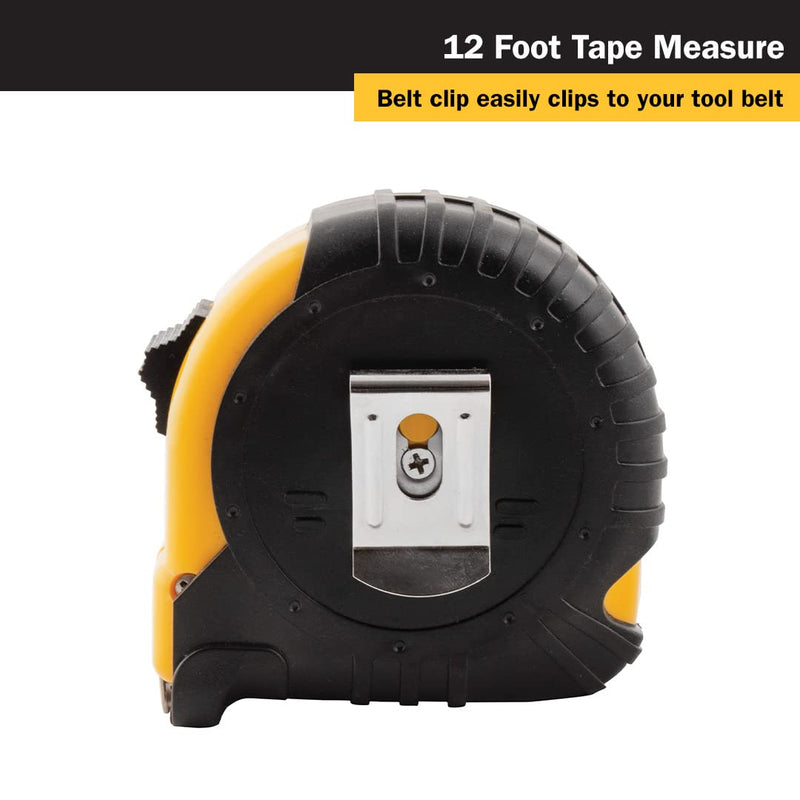 Titan 10912 Tape Measure with Easy-Read Standard Markings and Durable Case, 6-Piece Set, 12-Foot