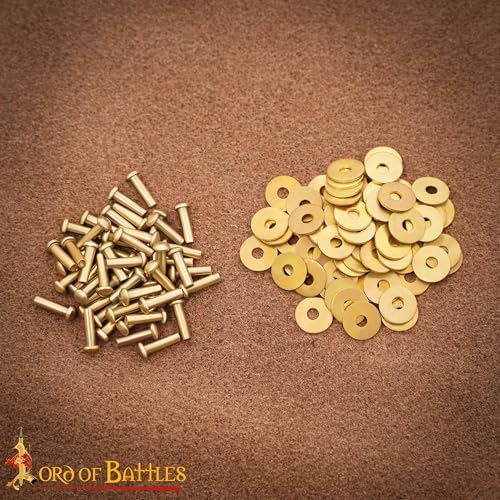 Lord of Battles Mushroom Head Rivets - Heavy Duty Solid Rivets Perfect for Wood, Metal, Leather & DIY Projects, Plate Armour or Helmets Repair (Mushroom Head - Set of 50, 8mm W/2.3mm Thickness)