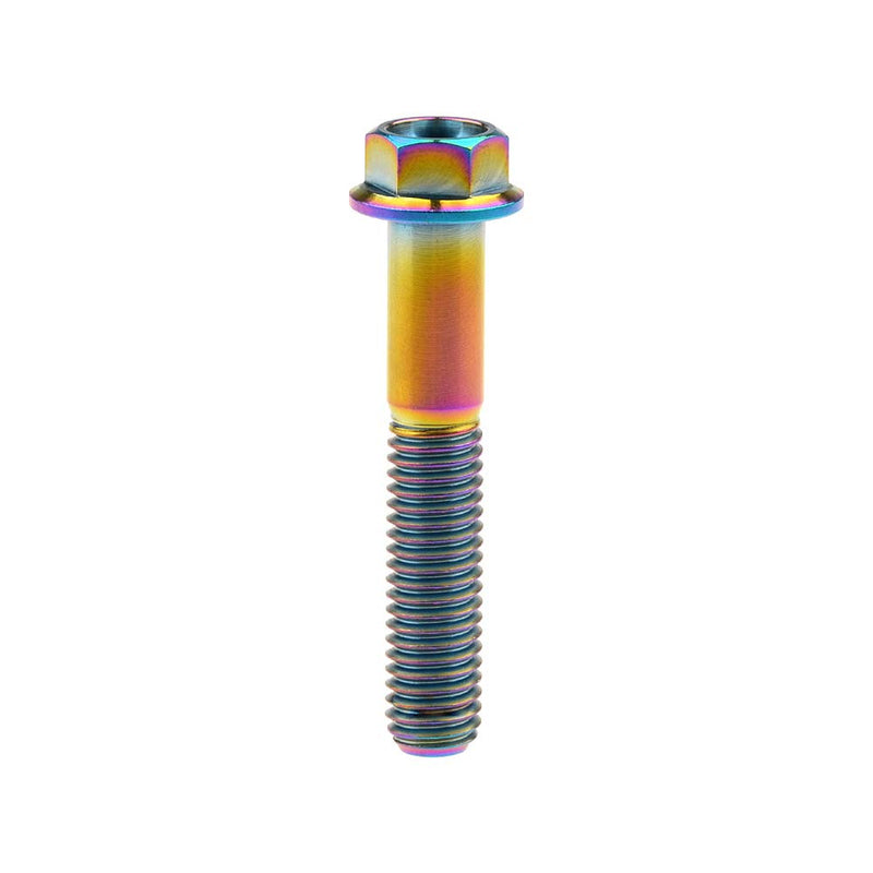 Titanium Hex Small Flange Head Bolt M8 15 20 25 30 35 40 45 50 55 60 65mm x1.25mm for Motorcycle Car Modification Pack of 4 (M8x40mm, Rainbow) M8x40mm