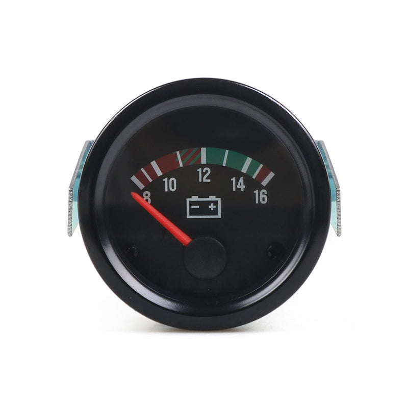 Dyno Racing 2" 52mm Electronic Car Voltmeter Pointer Volt Gauge Voltage Meter Yellow Light Car Meter (8-16V) 8-16V