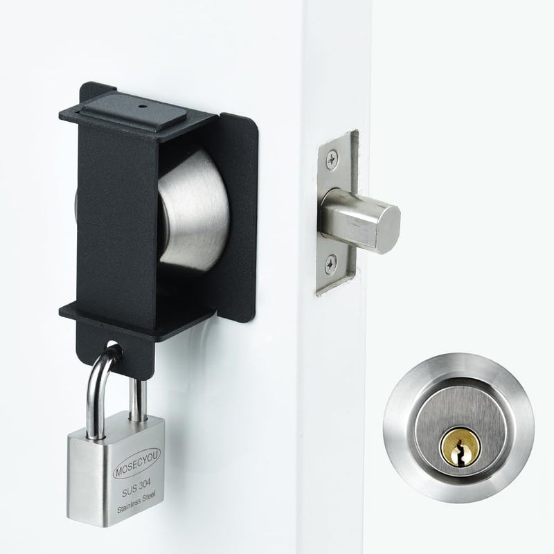 Deadbolt Security Guard, Deadbolt Lockout Device, Temporary Door Lock, Block The Access to Keyhole and Disable The Dead Bolt, Prevent Lock-Picking(Without Padlock, Guard for Exterior) without Padlock Keyhole Protection Guard
