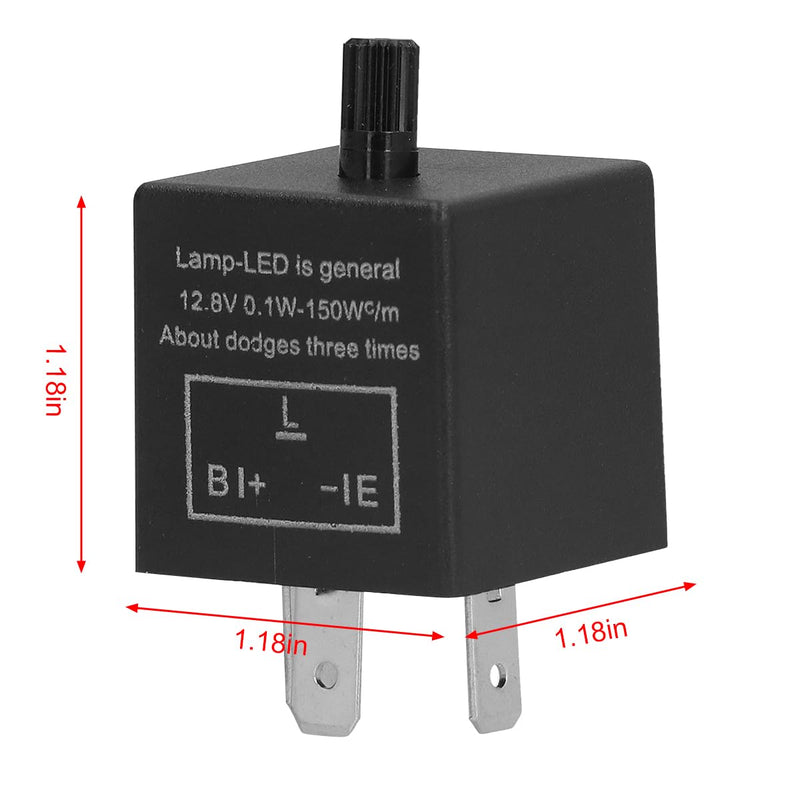 AUCELI Car Flasher Relay, CF-13 3 Pin LED 12V Adjustable Vehicle Electronic Blinker Relay, Flasher Relay for LED Turn Signal Fixing Hyper Blink Flash, Universal Automotive Accessories