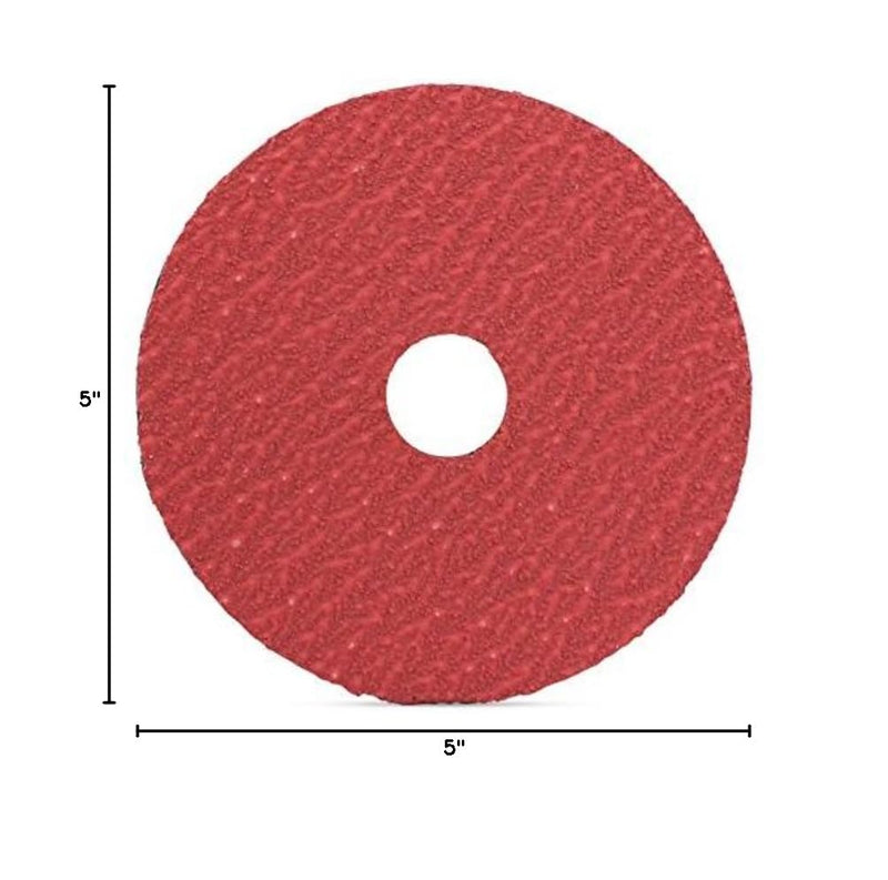 BHA Ceramic Resin Fiber Grinding and Sanding Discs, 5” x 7/8”, 24 Grit - 25 Pack