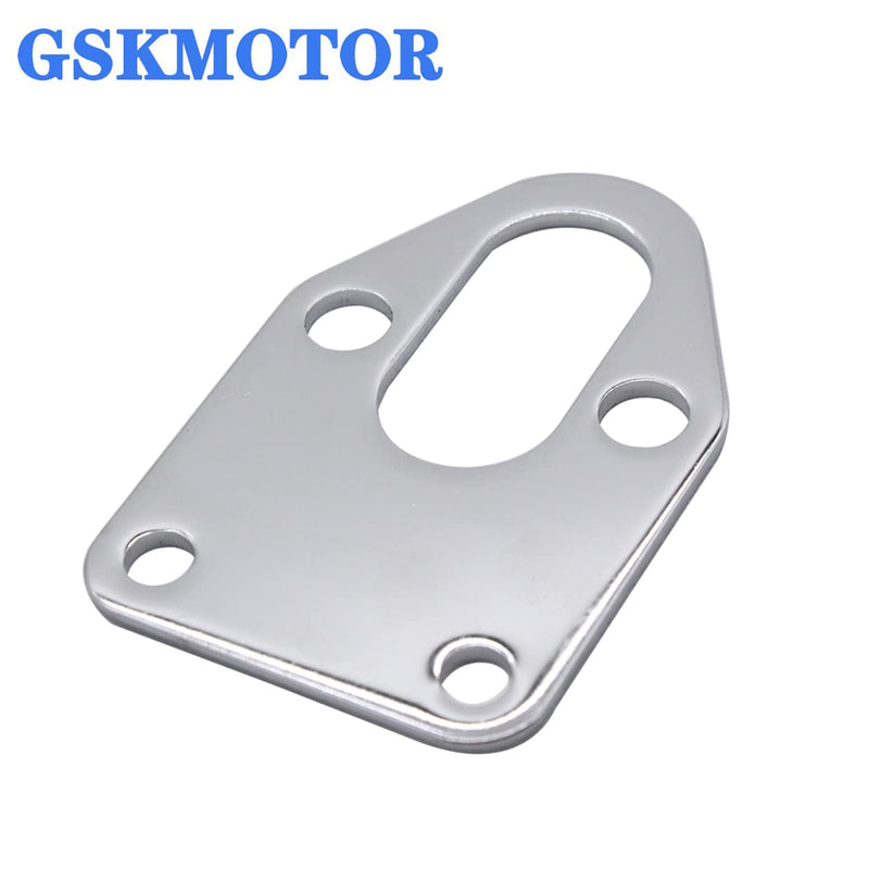 SBC Chrome Fuel Pump Block Off Plate with Gasket 283 327 350 383 400 SB Chevy