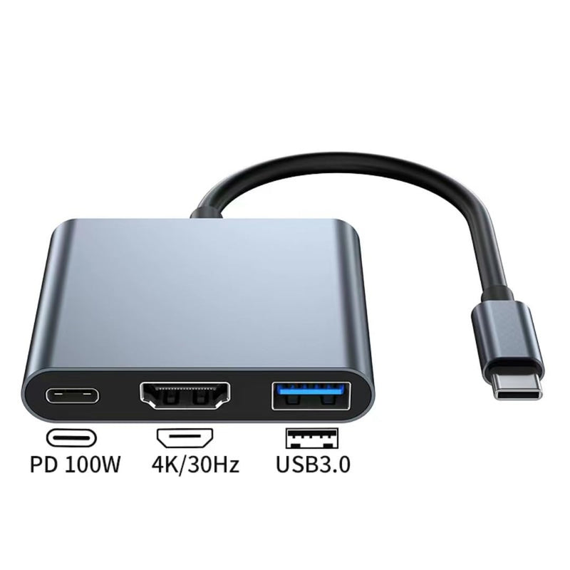 USB C to HDMI, USB C, USB3.0 Adapter, Triple Display Adapter USB C Adapter USB C Hub with HDMI, USB C, USB3.0 Docking Station 4K @60hz for Laptops HP Dell Surface Lenovo Thinkpad Chromebook