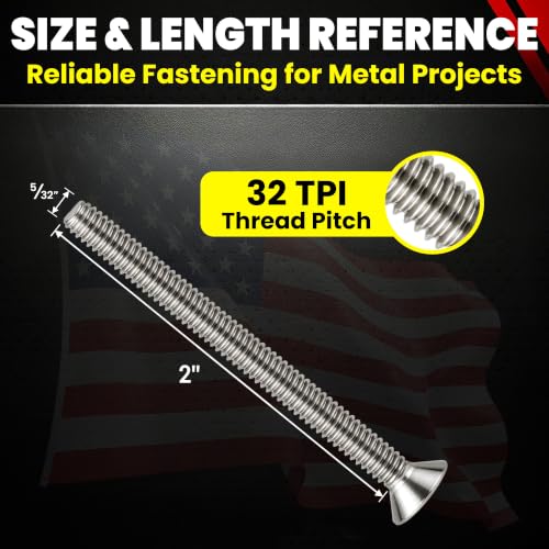 Chenango Supply 8-32 x 2 Stainless Flat Head Machine Screws 8-32 x 2"