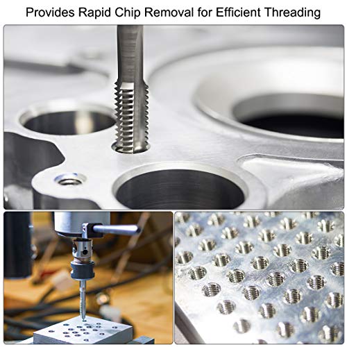 uxcell Machine Tap #8-32 UNC Thread 2B Class 3 Flutes High Speed Steel Screw Threading Tap Tapping Tool 5pcs (Pack of 2) 8-32 (Pack of 2)