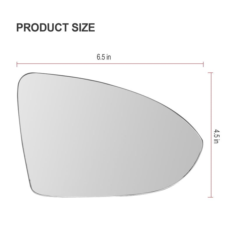 Passenger Side Heated Mirror Glass Compatible with Volkswagen VW Golf MK7, 2015-2021 Golf Golf GTI, 2015-2019 Golf R Golf SportWagen, 2017-2019 Golf Alltrack, 2019-2021 Jetta Mirror -With Rear Holder Right (Passenger Side)
