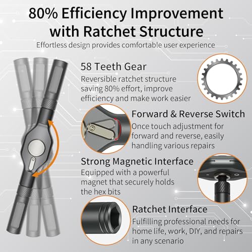 42 in 1 Magnetic Ratchet Screwdriver Set, Multi Bit DIY Magnetic Screwdriver Set with Detachable Ratchet Handle, Portable Precision Repair Tool Kit for Furniture, Electronics, Bicycle New Tools 2026 42 in 1
