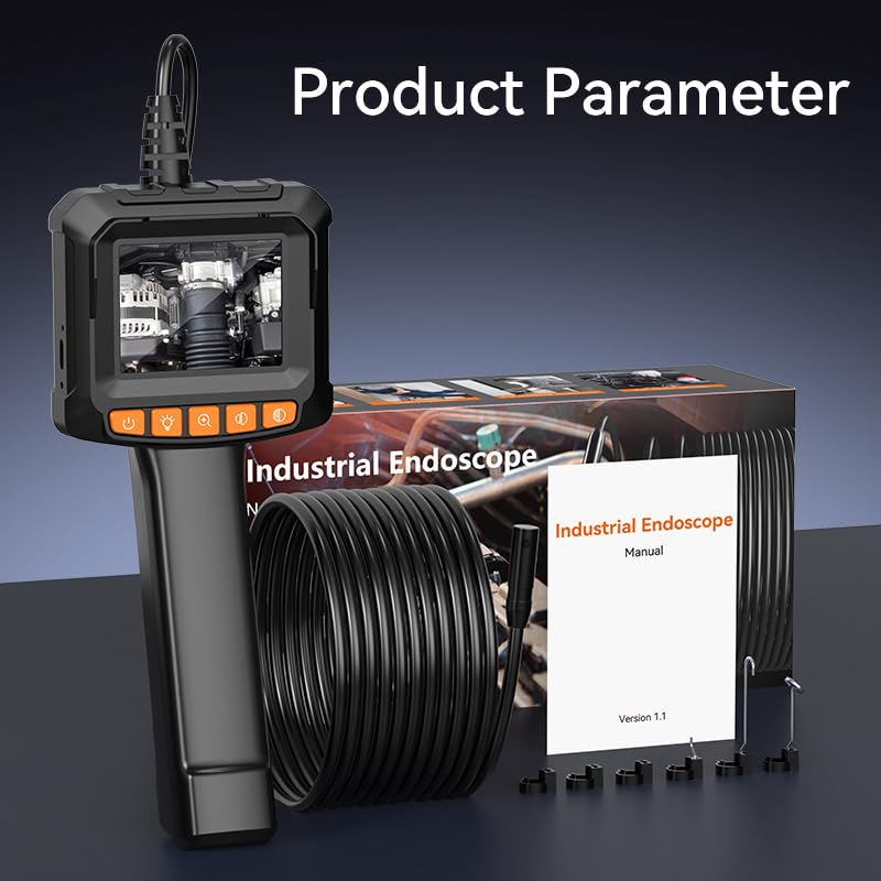 Dual-Lens Endoscope Camera with Light - 2.4" LCD Screen Inspection Cameras,IP67 Waterproof Borescope,HD 1080P Endoscope Camera 16.5ft Semi-Rigid Cord for Sewer,Gifts for Men Tools and Gadgets