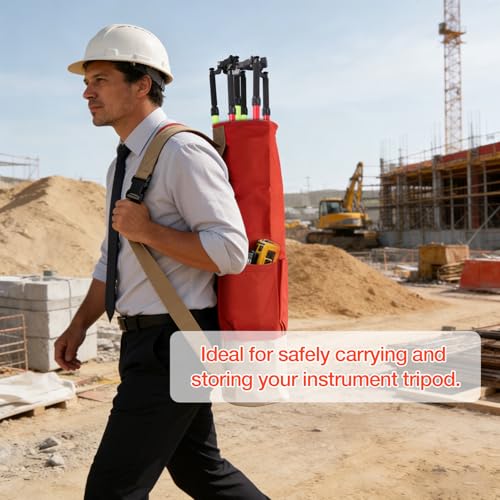 36 Inch Heavy Duty Lath Bag with Pockets, Hi-Vis Orange Waterproof Lath Stake Bag for Surveying & Construction