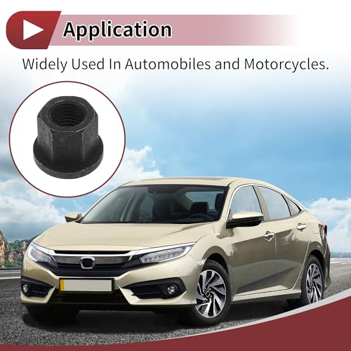 5 Pcs M20 Car Flange Nuts Carbon Steel Flat Hex Thickened Lock Flange Nuts Non-Slip Lock Flange Black for Car Motorcycle