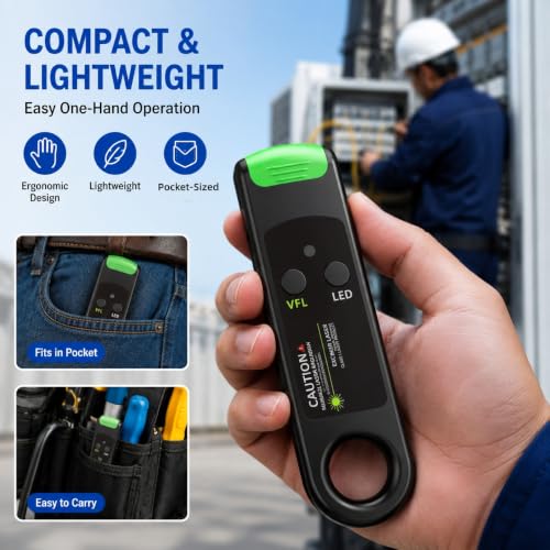 Visual Fault Locator - Portable Green Light Tester for SC FC ST LC (15KM) 15KM