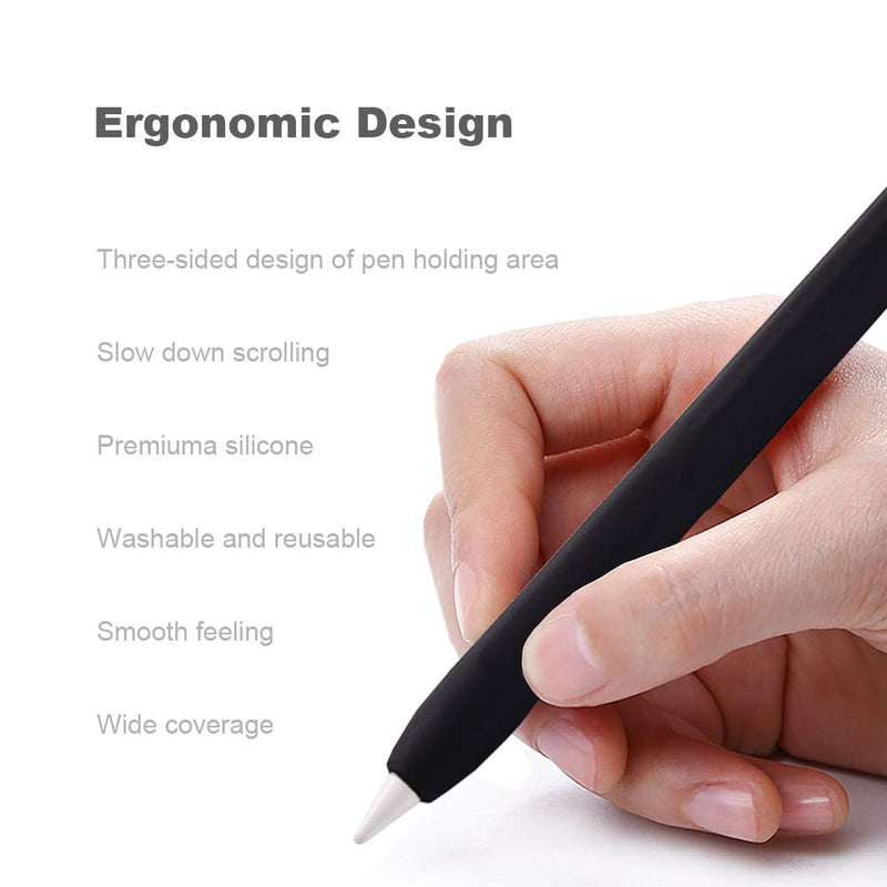 YINVA Case for Apple Pencil Grip for Apple Pencil Accessories Holder for Apple Pencil 1st Generation Cover Sleeve for Apple Pencil with Protective Nib Cover for iPad Pencil(Black) Black For 1st Gen