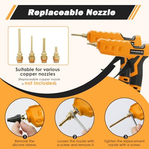 100W Cordless Hot Glue Gun for DeWalt 20V MAX Battery (Tool Only) Wireless Power Glue Gun Full Size with 12pcs Glue Sticks(0.43")(11mm) for Art DIY Craft Home Repair School(Battery Not Included) 100w glue gun for Dewalt