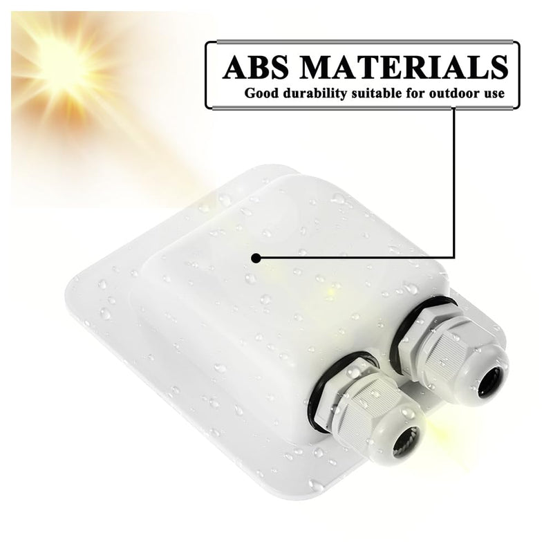 Weatherproof ABS Solar Double Cable Entry Gland for All Cable Types 2mm² to 6mm² for Solar Project on Rv, Campervan, Boat 2mm² to 6mm² White