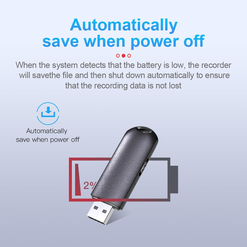 USB Voice Recorder, 96H Long Time Digital Audio Recorder, Portable USB Flash Drive & MP3 Player Audio Device for Meeting, Interview, Lecture
