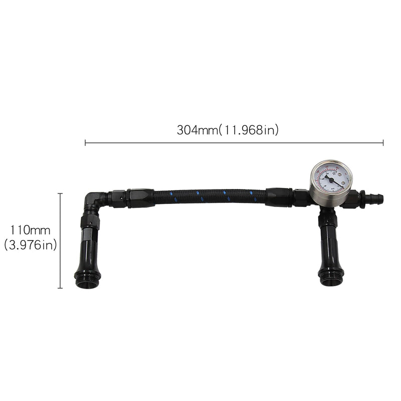 4150 Carburetor Fuel Line Kit AN6 Dual Feed Fuel Line with Pressure Gauge for Holley Black with Pattern