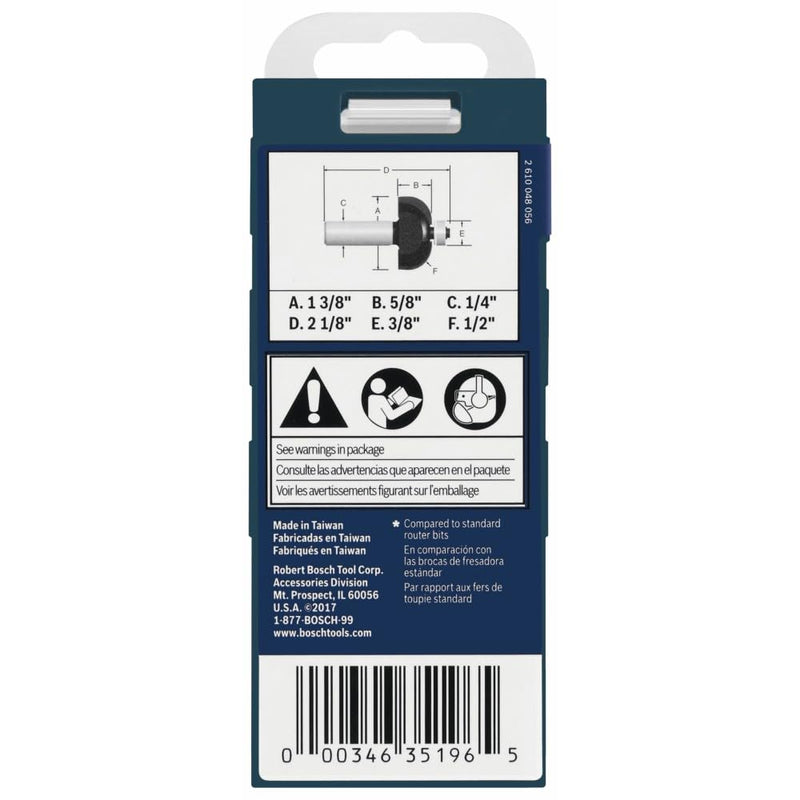 Bosch 85207MC 1/2 in. x 5/8 in. Carbide-Tipped Cove Router Bit