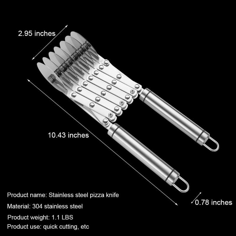 7 Wheel Pastry Cutter Tool,Adjustable Pasta Cutter wheel with Handle, Stainless Steel Multiple Pasta Roller Cutter tools, Baking Roller Pizza Cutter Slicer Silver