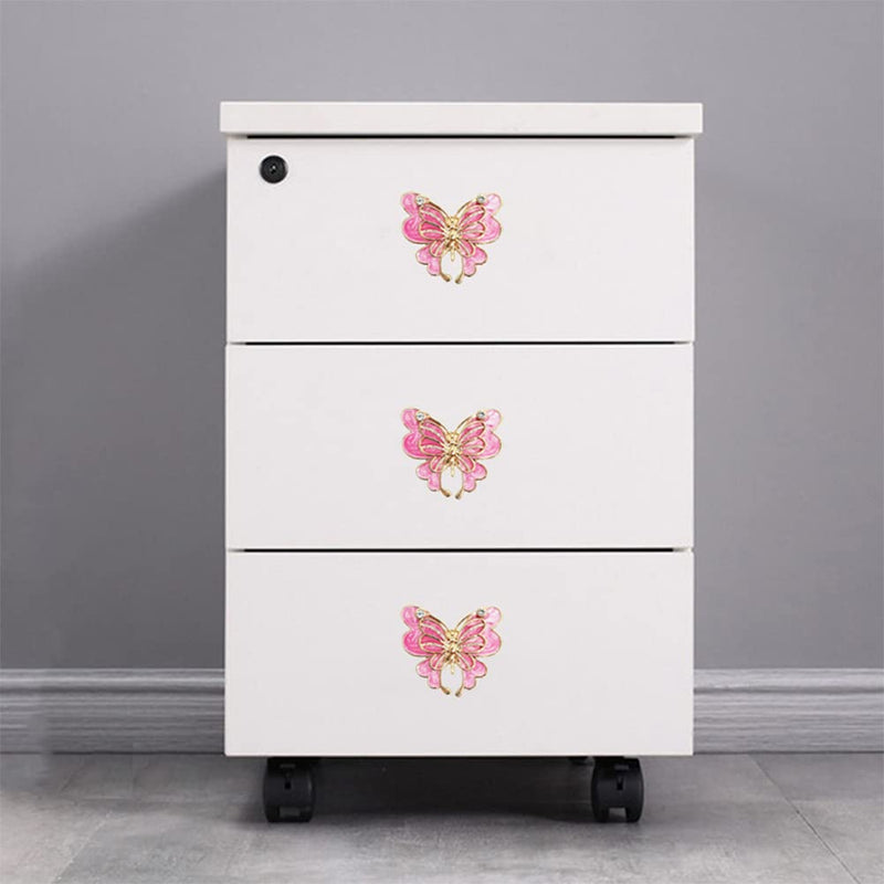 brandname Beyoo Decorative Metal Butterfly Shape Knob Door Handle Cabinet Drawer Cupboard Pull Dresser Single Hole Knobs Handles for Kitchen Furniture Cabinet Wardrobe Cupboard (6) Pink,Gold 6