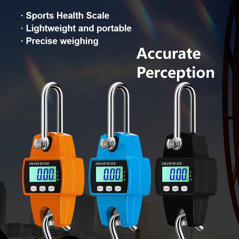 High Precision Hanging Scale,660lb Capacity,Handheld with Hooks, Heavy Duty,Backlit Large LCD Display,Hanging Scale for Deer(Black) Black
