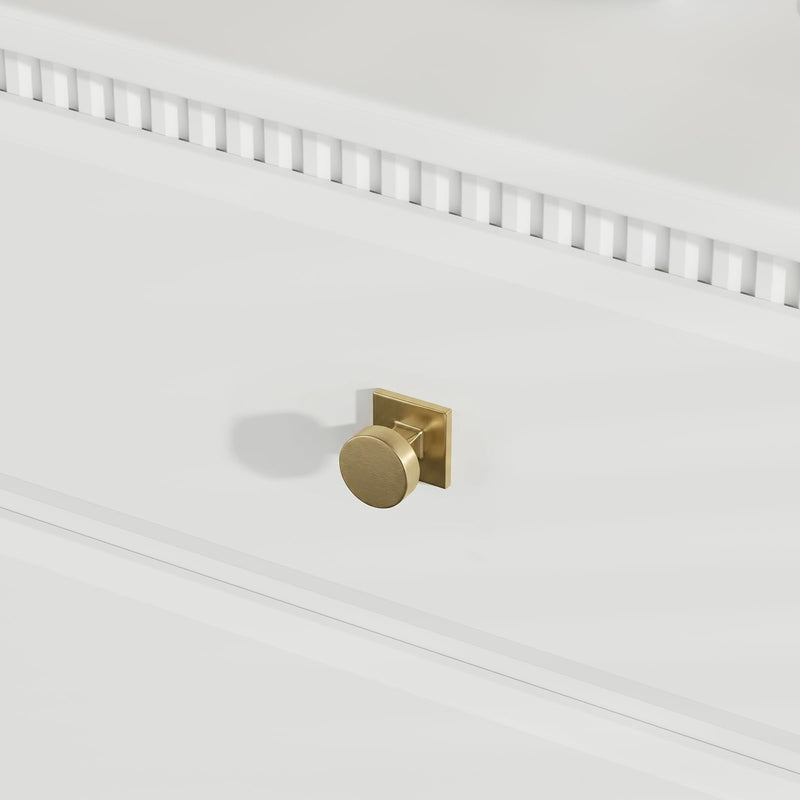 25 Pack Champagne Bronze Cabinet Knobs for Cabinets Drawers,Square and Round Brushed Brass Dresser Drawer Knobs, Aluminium Alloy Kitchen Hardware 25