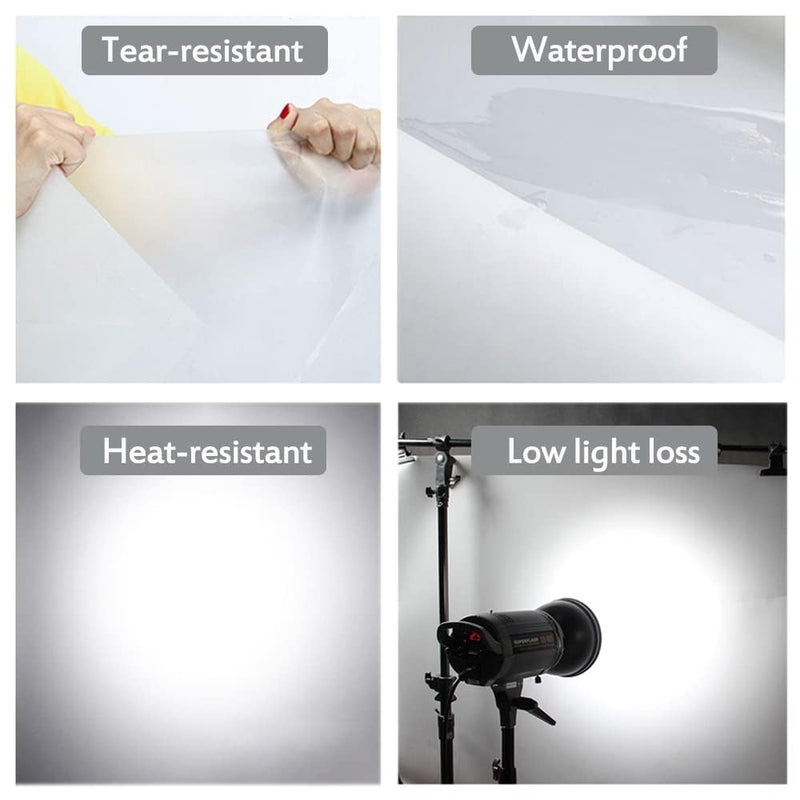 Lighting Diffusion Film Sheet 6 Packs Kit 15x19inches/ 40x50cm Diffuser Filter Gel Roll for Soften Led Flash Strobe Light Photography Video