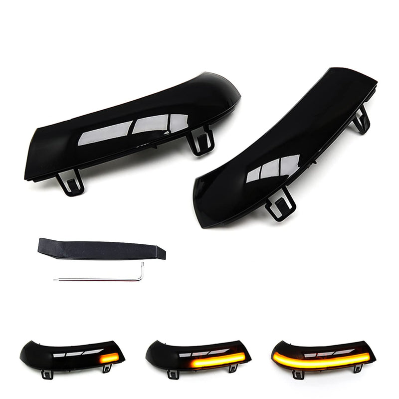 Sequential LED Side Mirror Lights Turn Signal Smoked Lens Compatible with VW Golf 5 EOS GTI Jetta MK5 Passat B5.5 B6 R36 Sharan Skoda Superb B5,Amber Amber Sequential (VW Golf 5 GTI Jetta MK5)