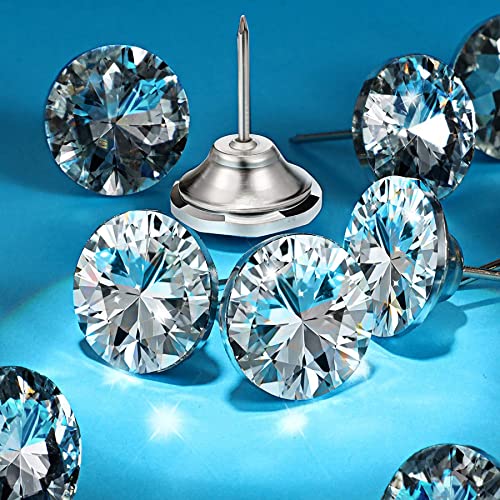 ZAYI 20mm Diamond Crystal Upholstery Nails Buttons Tacks Sofa Headboard Furniture Tacks Wall Decor 20pcs (20mm) 20 mm