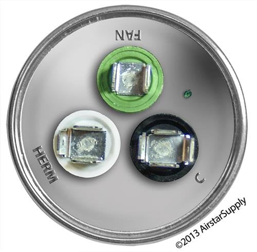 Replacement - 40 + 5 uf / Mfd 370 / 440 VAC AmRad Round Dual Universal Capacitor , Made in the U.S.A.