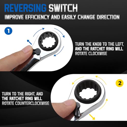 DISEN 39-in-1 Reversible Ratcheting Box Wrench Set Double Box End