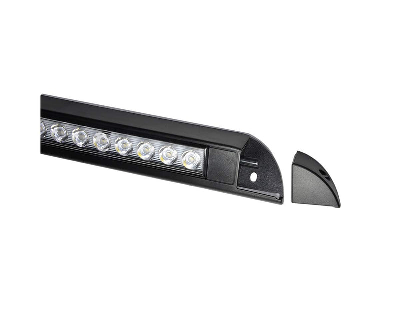 10" RV Camper LED Awning Porch Utility Light Fixture, 40° Down Angle Beam, 6000K Cool-White Super Bright, 12V/24V DC, High Light-Output Low Ampere Draw, Plastic Housing Black Finish, 2-Pack