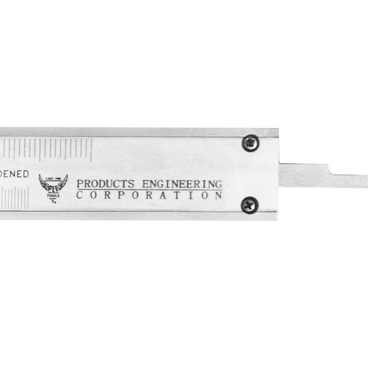 PEC Tools 6" / 150mm Vernier Caliper | Stainless Steel, Fine Adjustment, 0.02mm/0.001" Graduation, 0.03mm Accuracy 6"/150mm