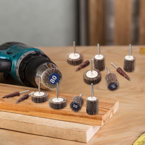 60 Pcs Flap Wheel Sander for Dremel, 80 Grit Flap Sanding Wheel Rotary Tool Accessories Kit for Removing Rust and Polishing,1/8-inch Shank 60