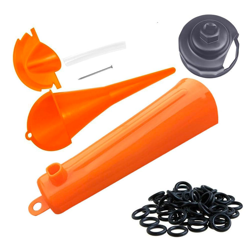 Oil Change Kit for Harley Tool, Oil Filter Wrench, Oil Funnels set, Motorcycle Primary Case Oil Funnel, 50PCS 11105 Drain Plug O-Ring