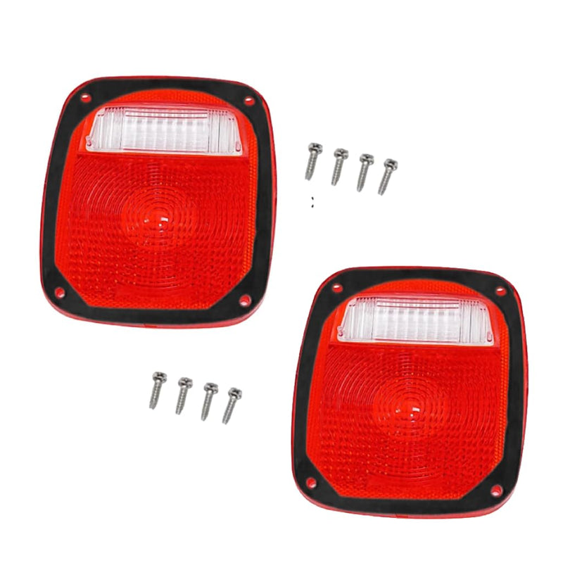 For Jeep Wrangler 1987-2006 (TJ) Pair of Tail Light Lens Cover with Gaskets and Screws Driver and Passenger Side CH2808106
