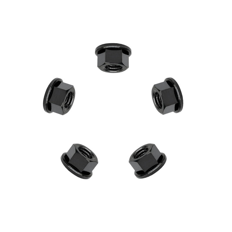RISON Titanium Nut Titanium Flange Nut M10x1.25mm Titanium Sprocket Nut Black 6AL4V Titanium Flange Nut for Motorcycle 5PCS