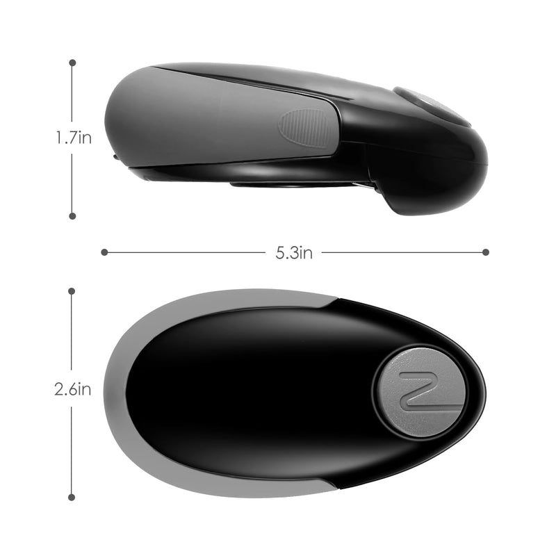 Electric Can Opener, Black, Automatic Hands-Free Operation, One-Touch Start, Fast Hygienic Design, Safe No Sharp Edges