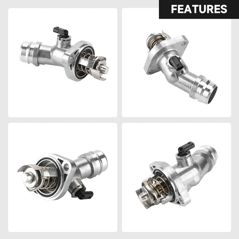 Engine Coolant Thermostat Housing Assembly - Compatible for Hyundai Elantra 2.0L L4 - Gas 2017-2020,for Hyundai Veloster 2.0L L4 - Gas 2017-2020 [Base, Premium] - Replace Part 255002E085