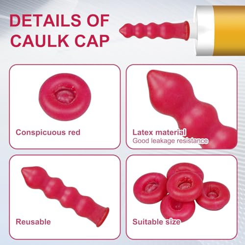 15 Pack Caulk Tube Sealer Caps, Saver Caps for Caulking Gun Tips, Caulk Tubes Tool Accessory (15) 15