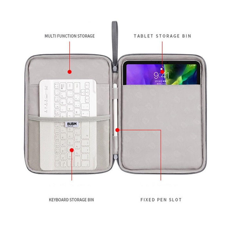 Nylon Tablet Sleeve Case, Soft Zipper Protective Pouch with Accessory Storage for 10.9/12.9 Inch(10.9 inch)