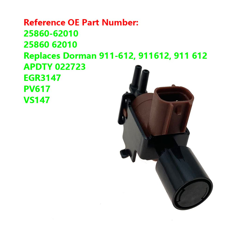 Vacuum Switch Valve Solenoid VSV for Toyota Camry Avalon Sienna Solara Highlander Lexus ES300 ES330 RX300 RX330 Replace 25860-62010 2586062010 911-612 911612 911 612 022723 EGR3147 PV617 VS147