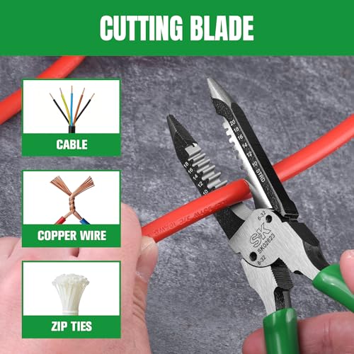 SK 8-Inch Multi-Use Wire Stripper, 4 in 1 Wire Stripping Tool