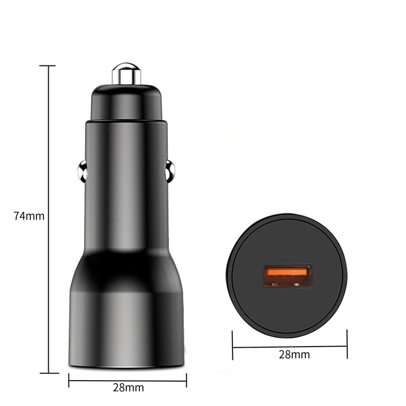 4 Pack Black Single USB-A Car Charger, Mini Car Cigarette Lighter Charger, No Charging Cables Included