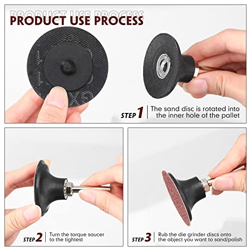 Newwiee 150 Pcs Sanding Disc 2 Inch 60 80 100 120 Grit Die Grinder Convenient Surface Finishing Sanding Disc Fine Medium Coarse Sandpaper for Surface Strip Grind Polish Burr Finish Rust (80 Grit) 80 Grit